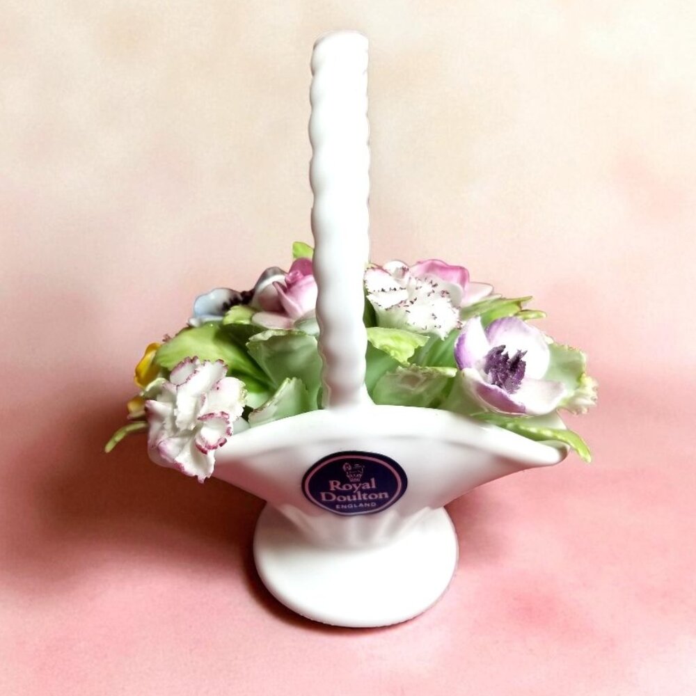 Royal Doulton England Bone China Basket of Flowers